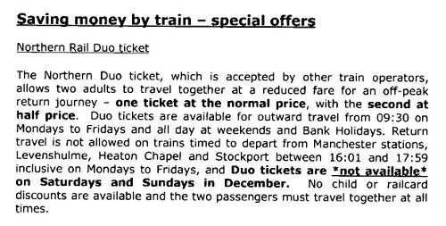 Duo rail fare Northern