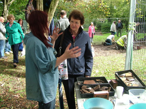 Pam King at the Cheadle Green archeological dig