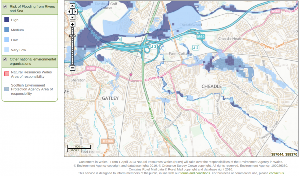 Environment Agency flood risk map